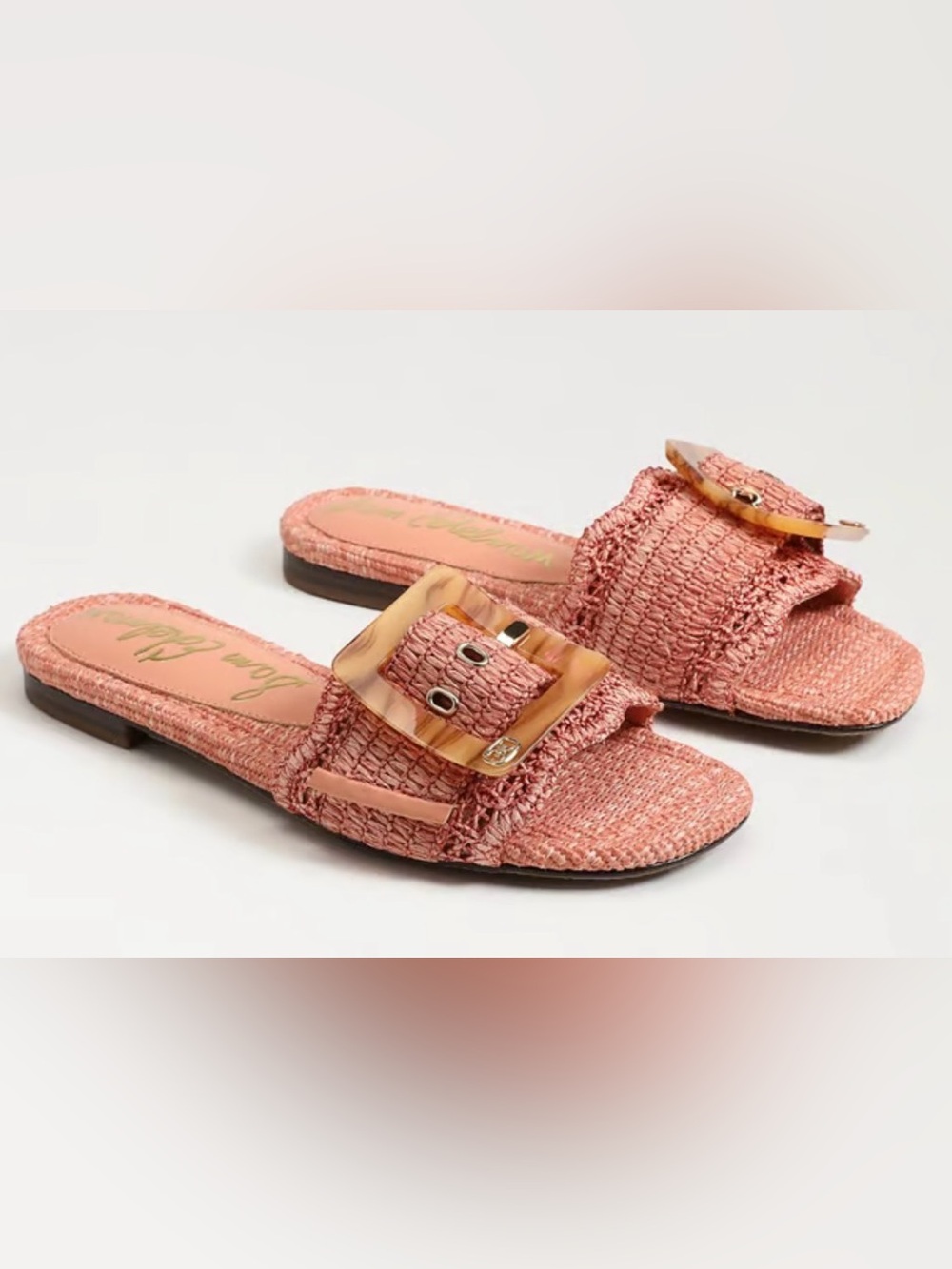Sam Edelman Shell Coral Faux Raffia size 11